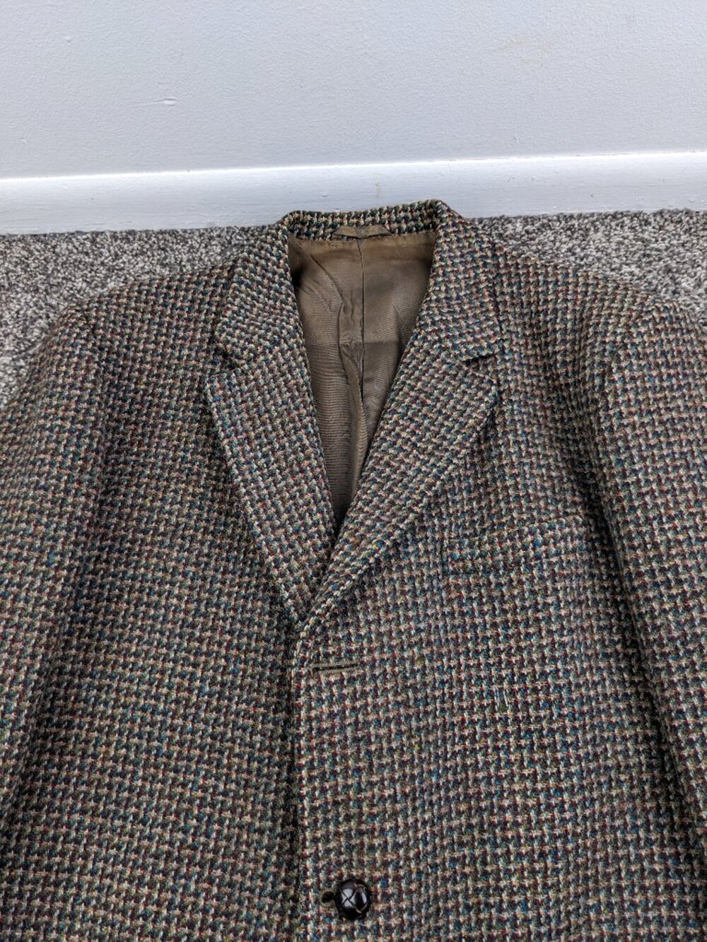 Dunn & Co x Harris Tweed Sport Coat Scottish Wool Checked Multicolor Mens 42R